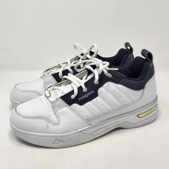 Magic32 Magic Johnson White Blue Leather Sneakers 9 Athletic Shoes Lace Up main image 6